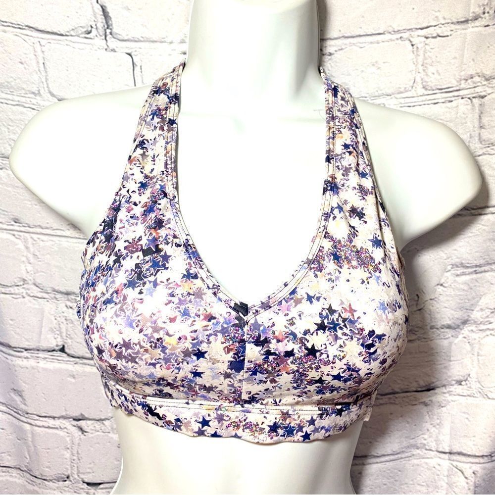 Victoria Secret Glaxay Stars Strappy Racerback Sports Bra Size Small